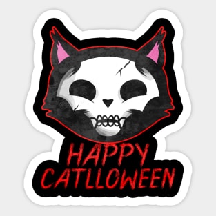 Corpse Paint Cat Happy Catlloween Cat Halloween Sticker